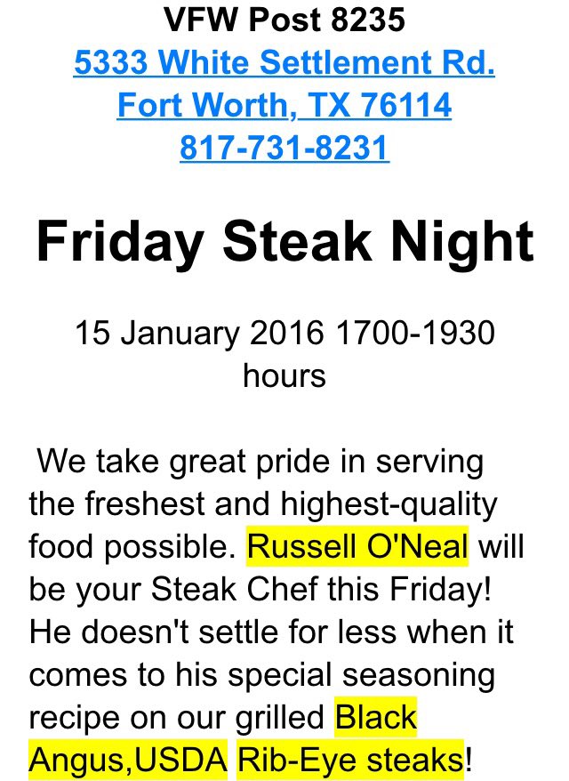 PostFw's tweet image. #vfw #fortworth #carswell #veterans #family #food