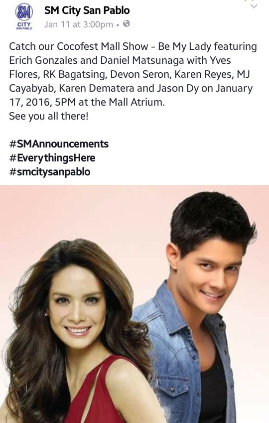DEVONline_SQUAD's tweet photo. Catch #BMLCast with our very own @devonseron17 at SM CITY SAN PABLO this Jan. 11.
See the post for more details.
© https://t.co/z8raEfbQgE