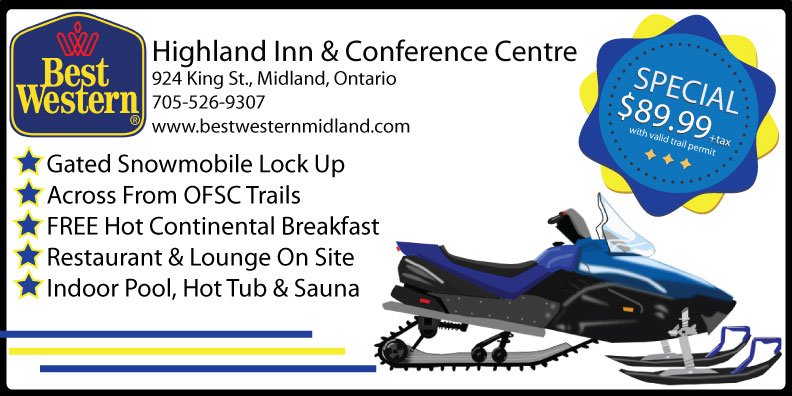 Trails are slowly starting to open around the area.  Special Snowmobile Rates! Trail status ofsc.on.ca