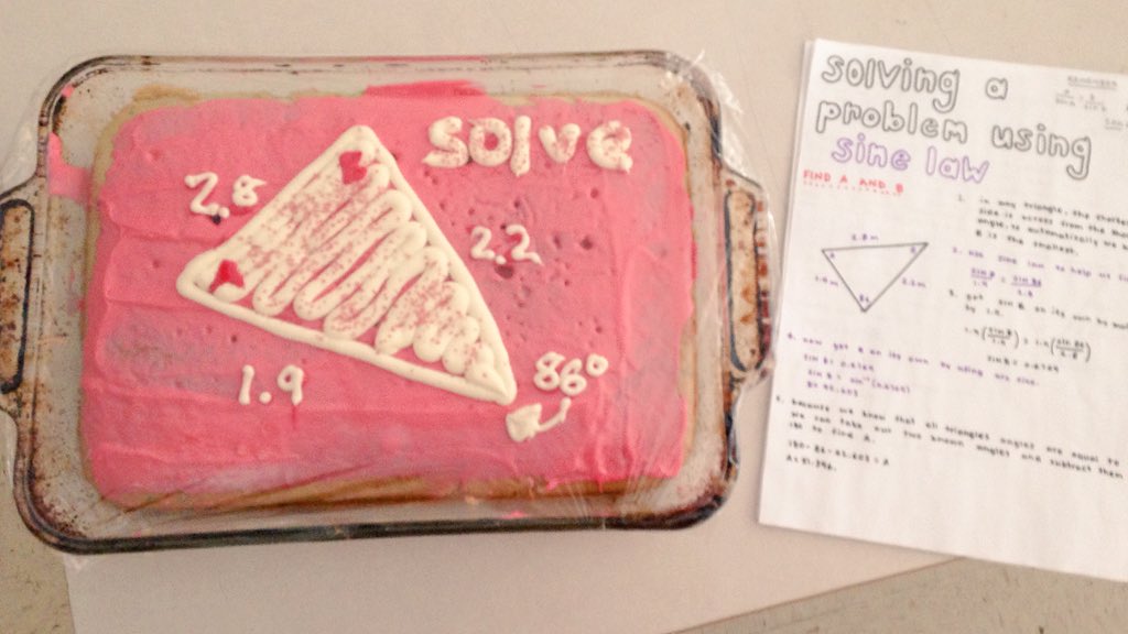 MrHarrisonClass's tweet image. Math and cake are delicious when combined together. Thanks Logan for the tasty project.