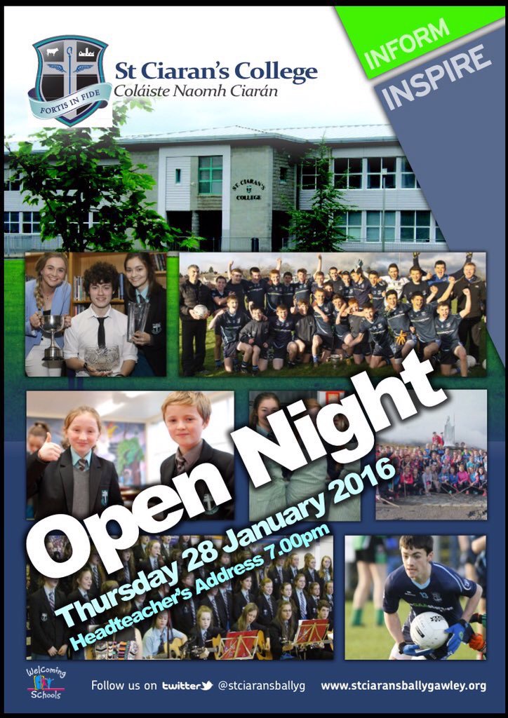 St Ciaran's College (@stciaransballyg) on Twitter photo St. Ciaran's looks forward to welcoming prospective pupils& parents to our Open Night on Thur.28th Jan <a href="/SCCPeregrini/">St Ciarans Peregrini</a> St. Ciaran's looks forward to welcoming prospective pupils& parents to our Open Night on Thur.28th Jan <a href="/SCCPeregrini/">St Ciarans Peregrini</a>