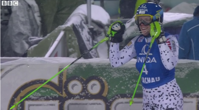 BBCSport's tweet photo. Watch how Veronika Velez Zuzulova won the Flachau slalom https://t.co/8Cq5uJKhBN https://t.co/EvUbWV6H8j