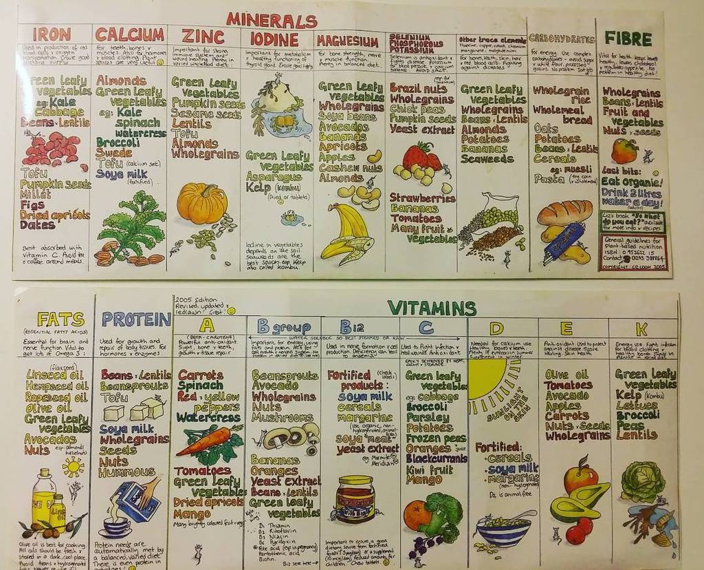 Vegan Vitamins And Minerals Chart