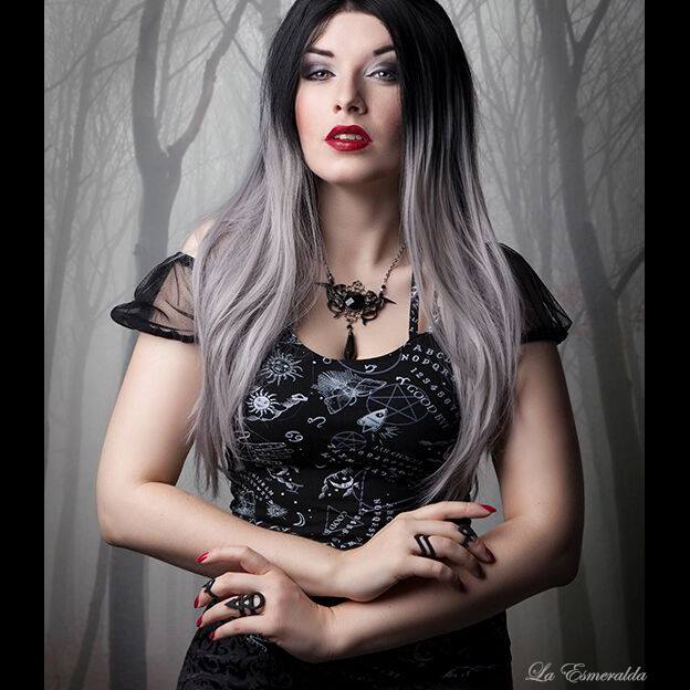 <a href="/modelesmeralda/">La Esmeralda</a> looks amazing in the Dark Magic Top by <a href="/SpinDoctor/">Spin Doctor</a> &amp; <a href="/rogueandwolf/">Rogue + Wolf</a> rings.
the-gothic-shop.co.uk/dark-magic-occ…