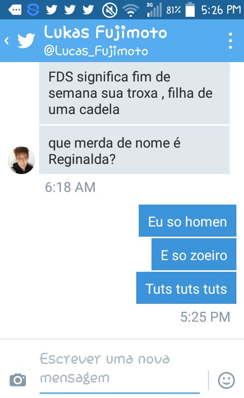 GeorgiReginalda's tweet photo. @Lucas_Fujimoto 
Se me odeia tanto segue e não insulta ta....
Meu nome é o mais lindo da zoeira para que ta feio https://t.co/m4oXezDGAg
