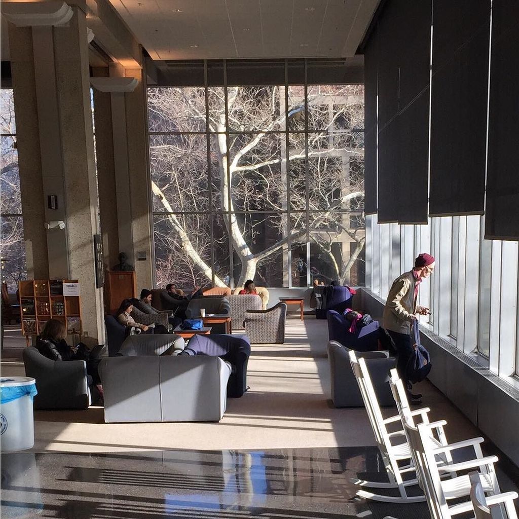 Penn's tweet photo. Some of the best seats in the house. #Penn #vanpelt @upennlib https://t.co/K8avqDYIy7 https://t.co/ZVMwSRqT62