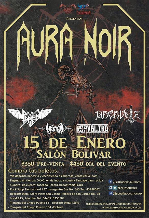 HostemBand's tweet image. ¡Ya faltan unas pocas horas para abrir el concierto de Aura Noir en México!
#BlackMetal #AuraNoir