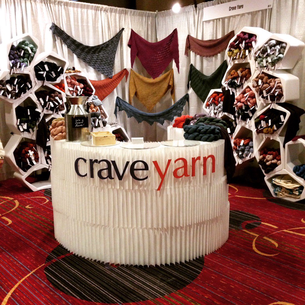 #Craveyarn at #vklive. Drop by and visit us at booth 611 on the 5th floor of the Marriott Marquis in Manhattan.