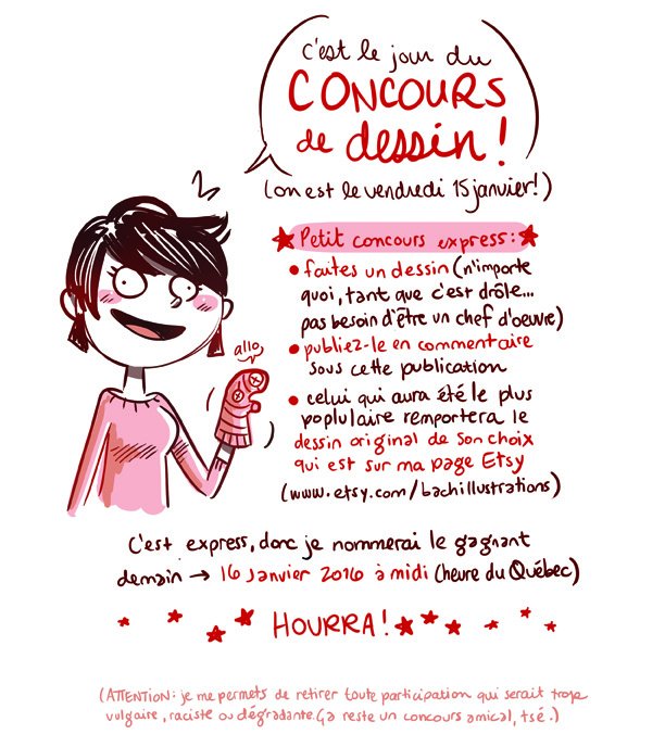 Vendredi 15 janvier, c'est le jour du concours de dessin! :D : facebook.com/bachillustrati… <a href="/Franpeuple/">François Pérusse</a>