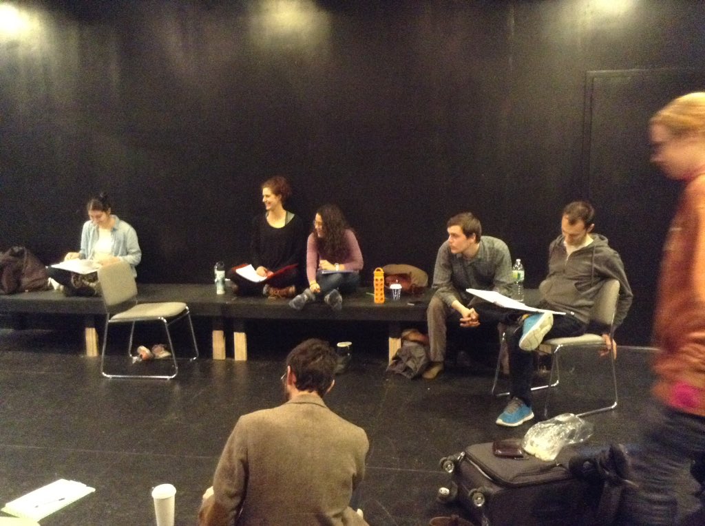 adkshakes's tweet photo. And we're off! Rehearsal begins for Sunday's remount of HAMLET. #TitaniumCranium #adkshakes https://t.co/6r2iqFcEV5