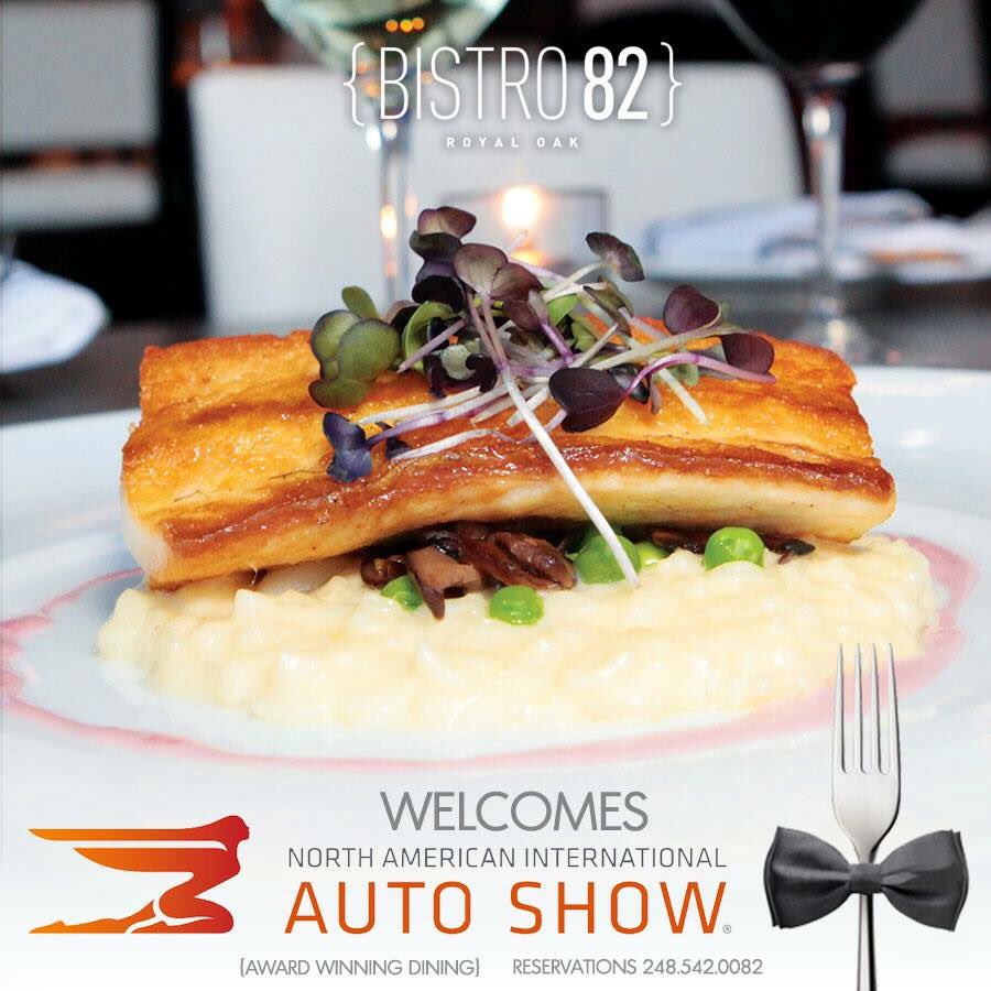 Bistro82's tweet photo. Attending @NAIASDetroit #CharityPreview? Stop by @Bistro82 before or after for dinner &amp; drinks! #Detroit #AutoShow https://t.co/dDGYlnXuro