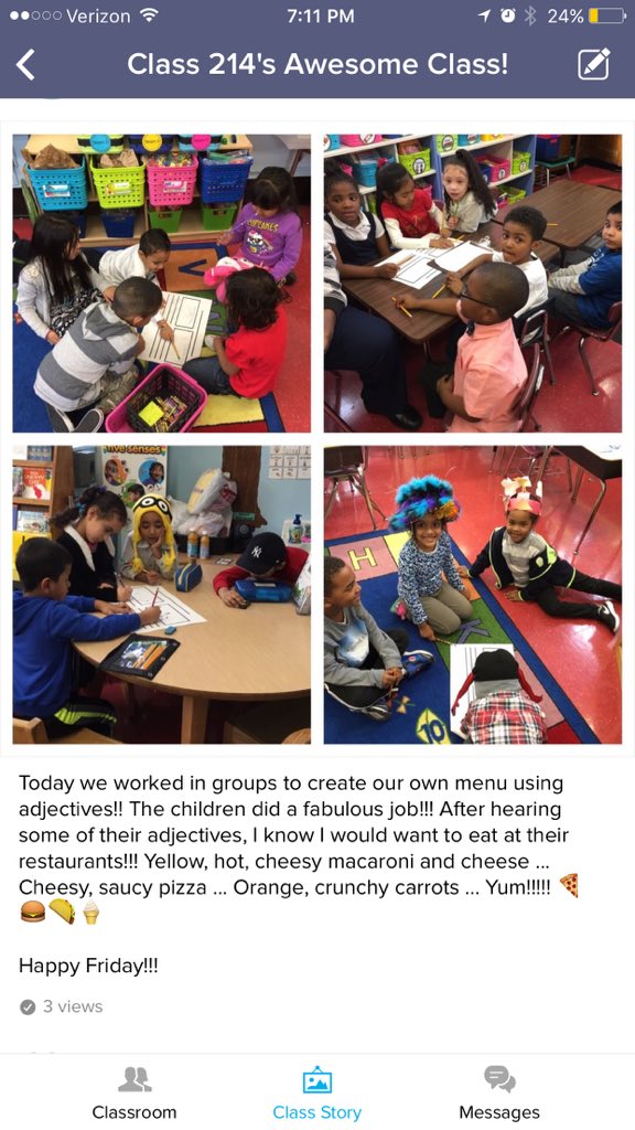 Group work fun!! Also crazy hat day! :) #kinderchat