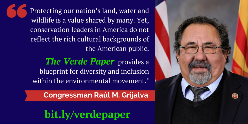 efrankowski's tweet photo. #VerdePaper a blueprint for diversity &amp; inclusion for enviro mvmt, says @repraulgrijalva. @RMedia @madretierraorg https://t.co/w8l9F4PEco
