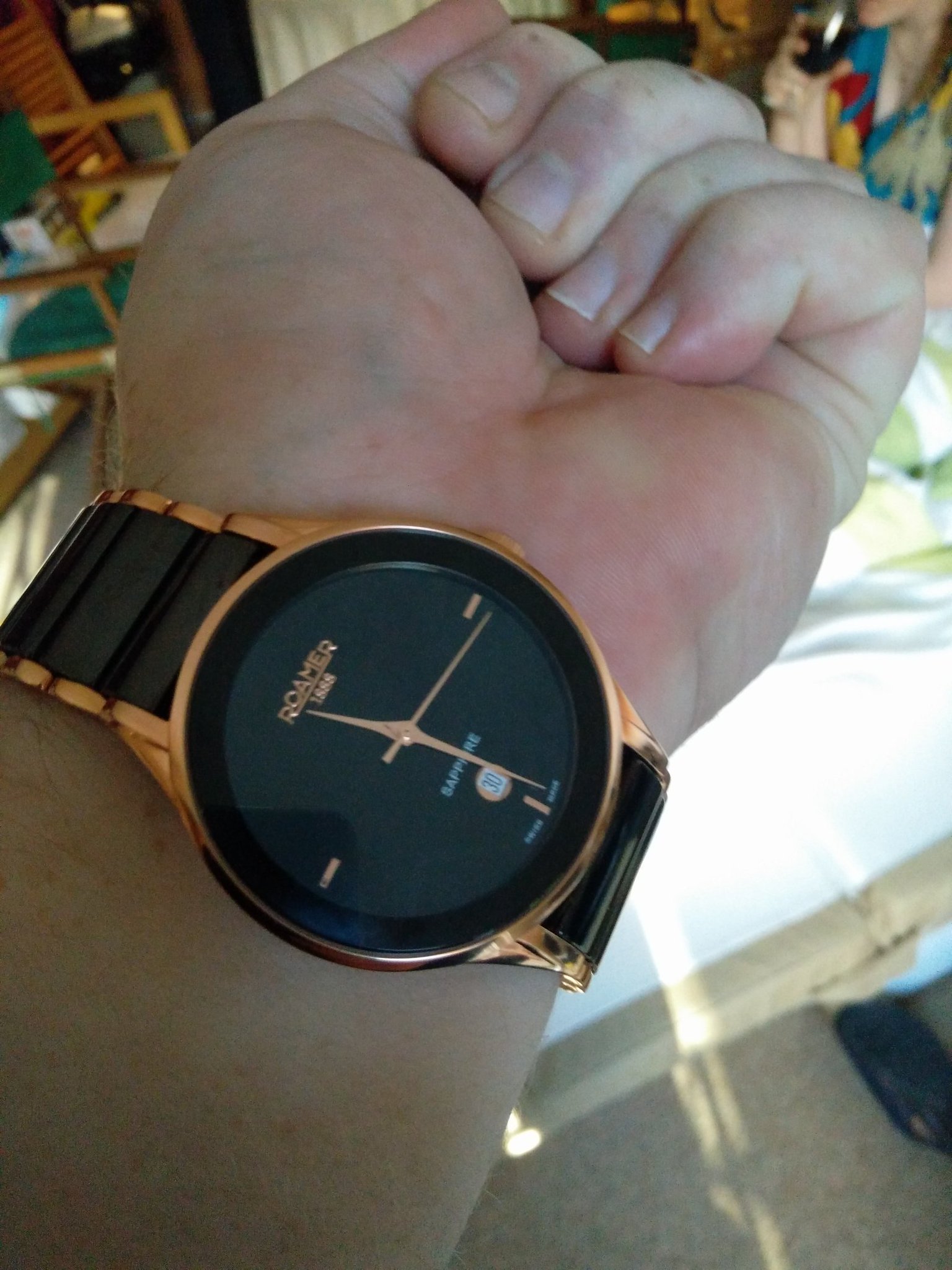 my gorgeous new watch showing the time