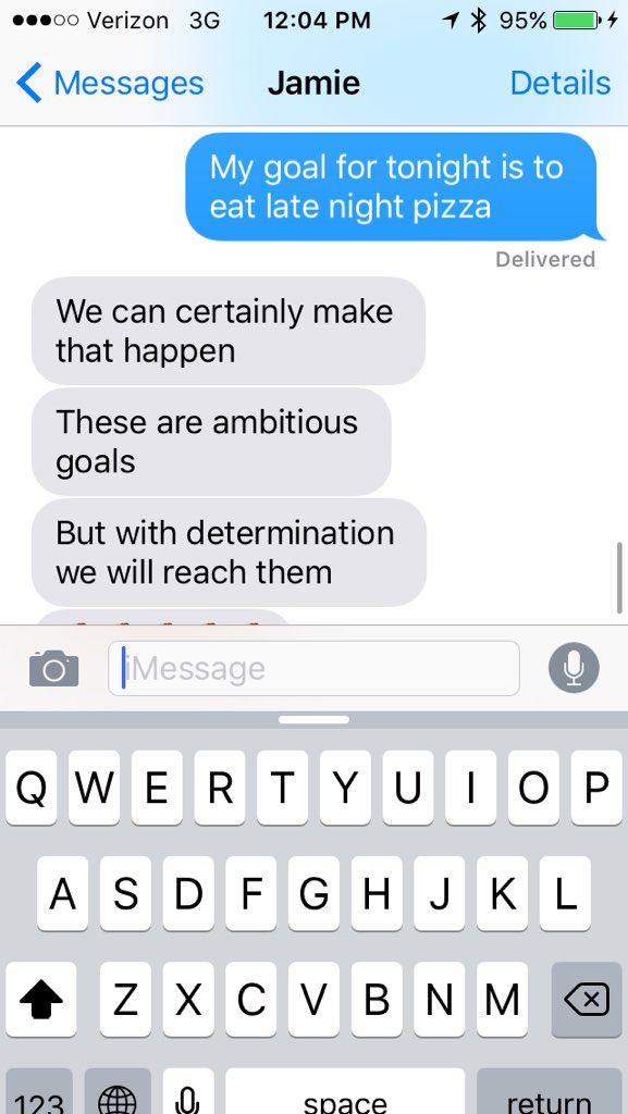 jesslaw's tweet photo. Always setting all kinds of ambitious goals 😜🍕@JamieLee716 https://t.co/o8VxnHHgzc