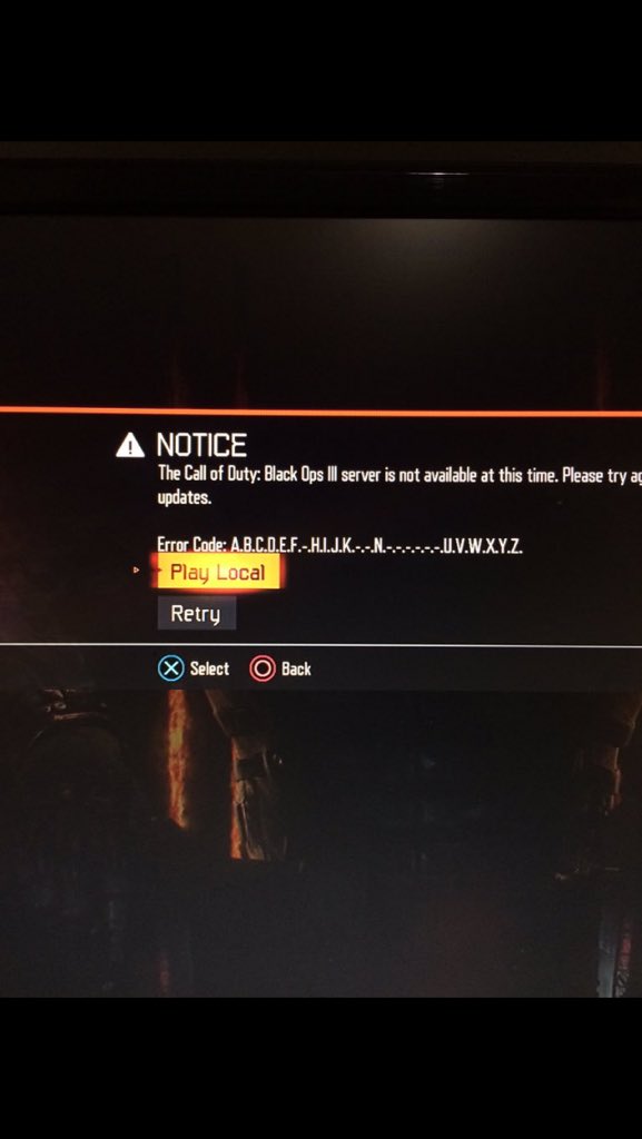 LightBlackWhall's tweet photo. @ATVIAssist keep getting this error code can you help please https://t.co/4SKuV3CM95
