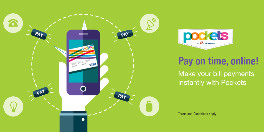 ICICIBank's tweet photo. #DontTakeLoad & let #Pockets take away all your bill payment worries! Download now at https://t.co/BRlGGJKAfb https://t.co/5cP3rUlLo3