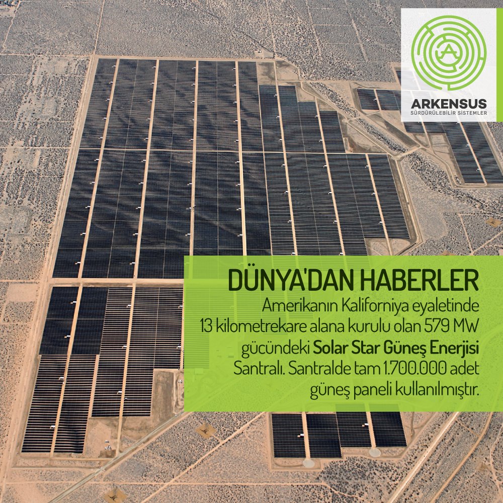 Solar Star Güneş Enerjisi Santrali. #arkensusenerji #solar #solarpark #power #energy #star
arkensus.com