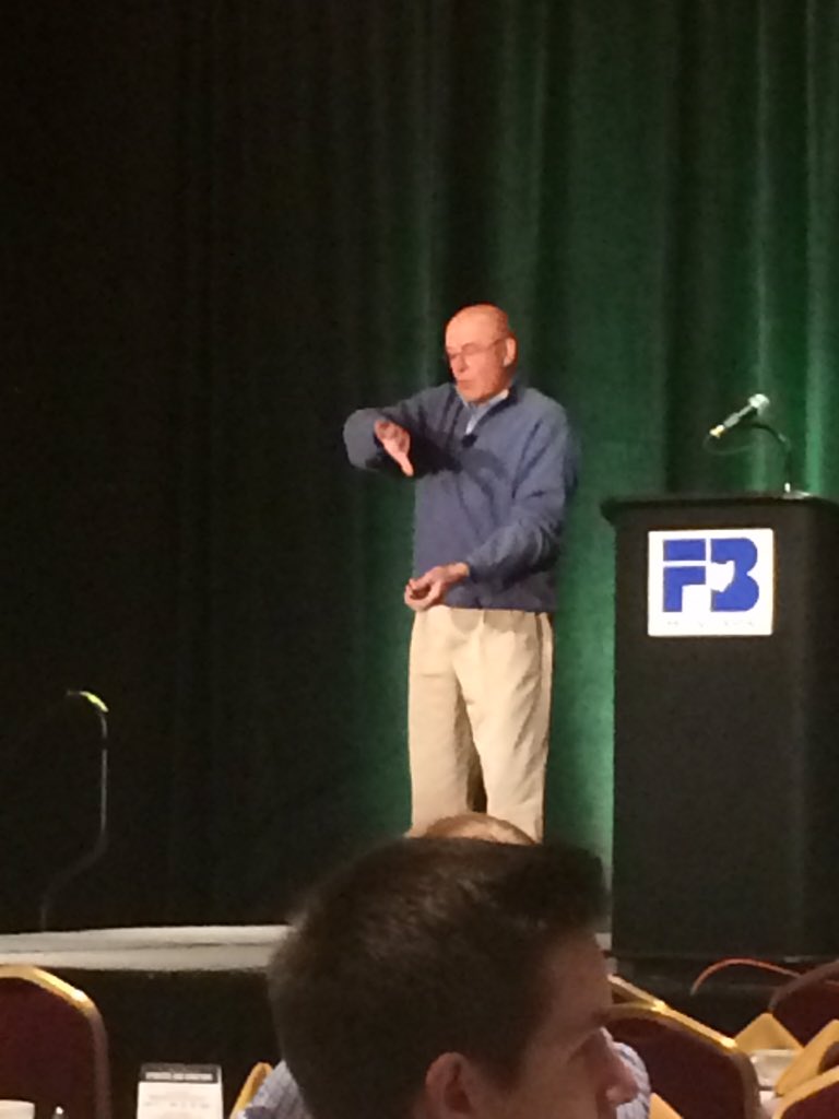 sandykuhn's tweet photo. Dr. Robert Fraley of Monsanto speaks to the #OFBF Young Ag Professionals about biotechnology in agriculture #YAP16 https://t.co/5LlH3Mb0Dq