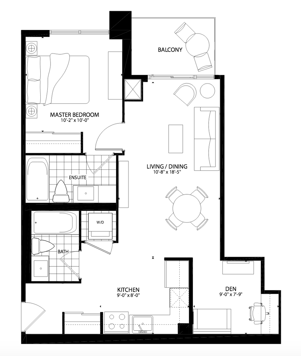 MELivingCondos's tweet photo. #FloorplanFriday: Micky is one of the few #1bdrm suites left! Check out this 707 sf suite: https://t.co/EoT7VP0SYl https://t.co/c04kCzlHvX