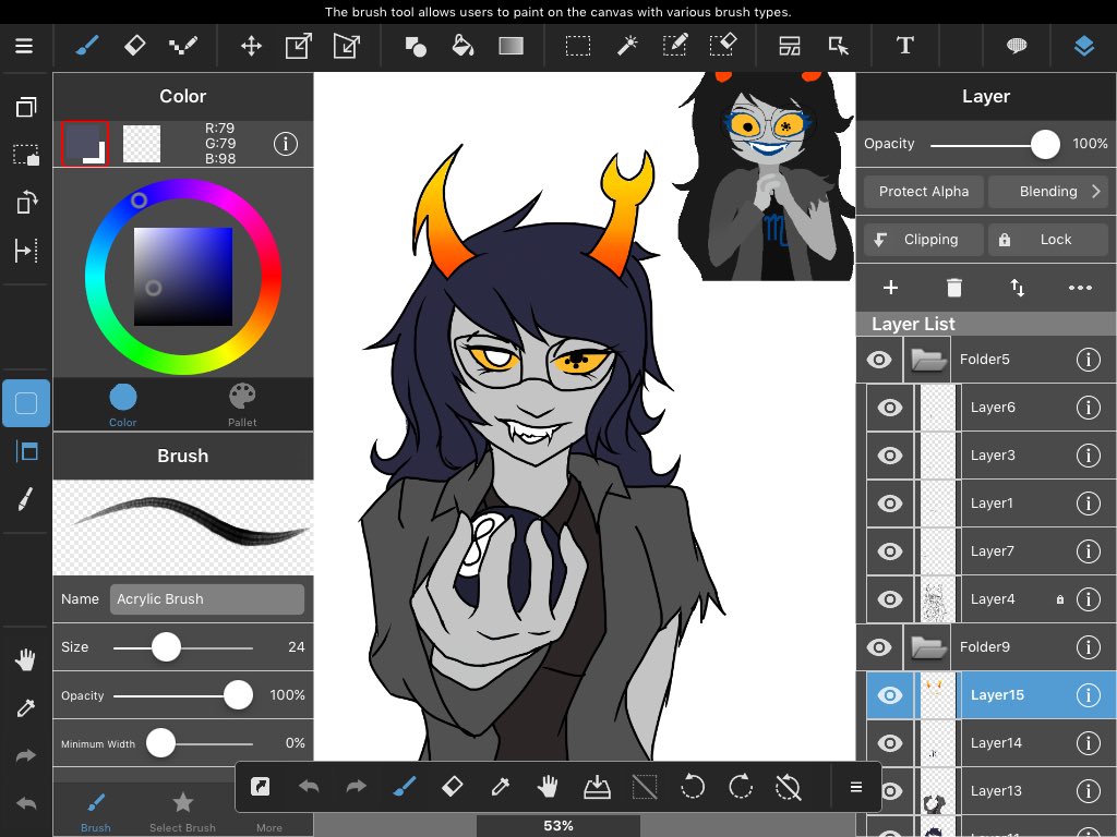 L_Swirl's tweet photo. I finished it then forgot to save it, now I am back to this point.

Commission for my friend.

Vriska from Homestuck https://t.co/lowmTLAc2R