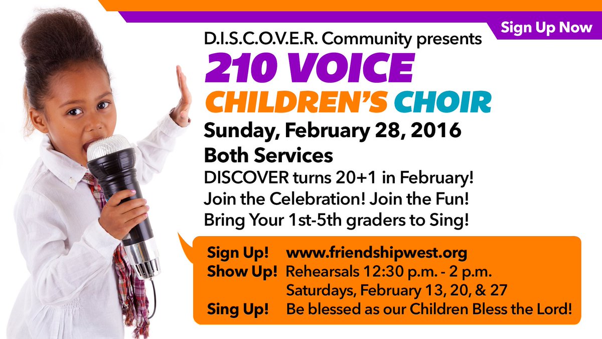 Children! Parents! Cone help @friendshipwest celebrate the 20+1 Birthday of <a href="/FWBC_DISCOVER/">DISCOVER Children</a> Children's Community