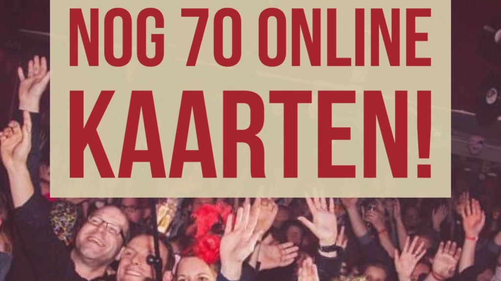 We hebben nog 70 online kaarten in de verkoop! Bestel dus snel je kaarten via discodens.nl/kaertjes