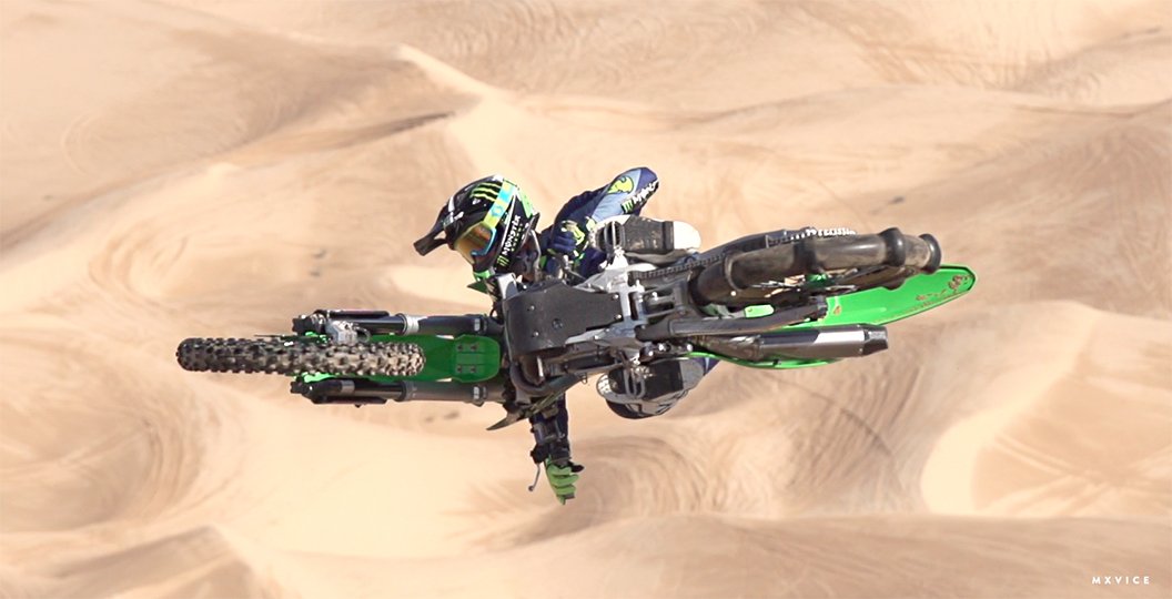 Clement Desalle shreds the dunes on his new Monster Energy Kawasaki in our video... mxvice.com/media/videos/c…