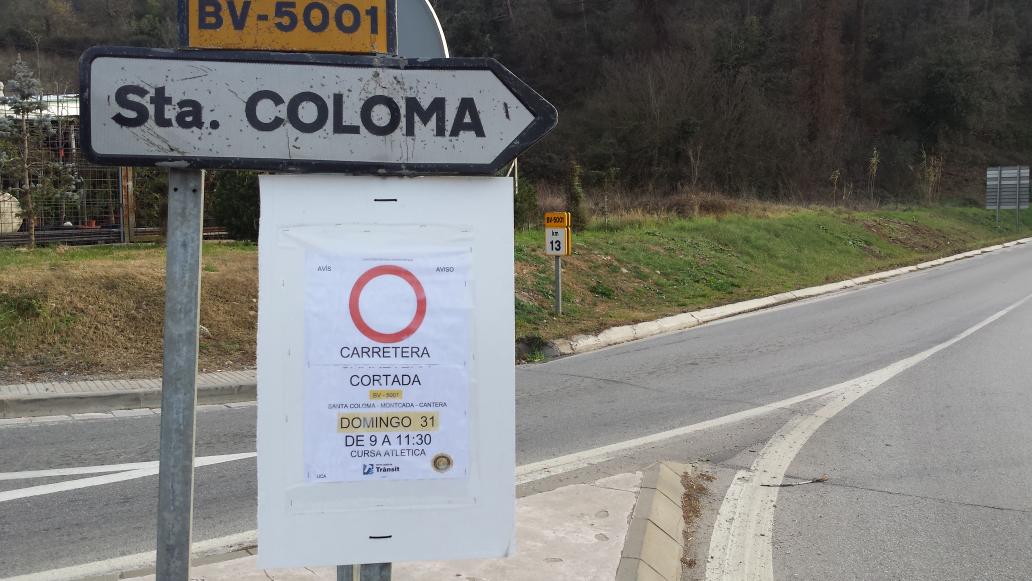 pcivilsantfost's tweet photo. Atenció: Diumenge 31/01/16 ctra. BV5001 tallada al #transit de #santfost a #santacoloma de 09:00 a 11:30h https://t.co/z37Cyq609t