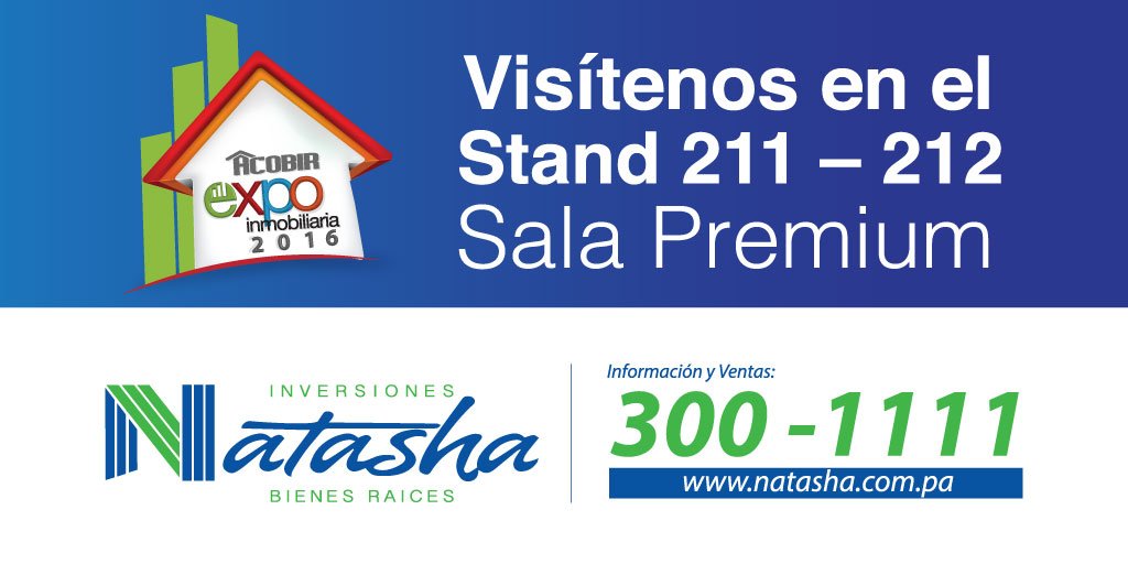 InverNatasha's tweet photo. Inició #ExpoACOBIR2016 #InversionesNatasha
Ofertas #ProyectosResidenciales #PreVenta #EnConstruccion #ProximaEntrega https://t.co/hRqYvY10eM