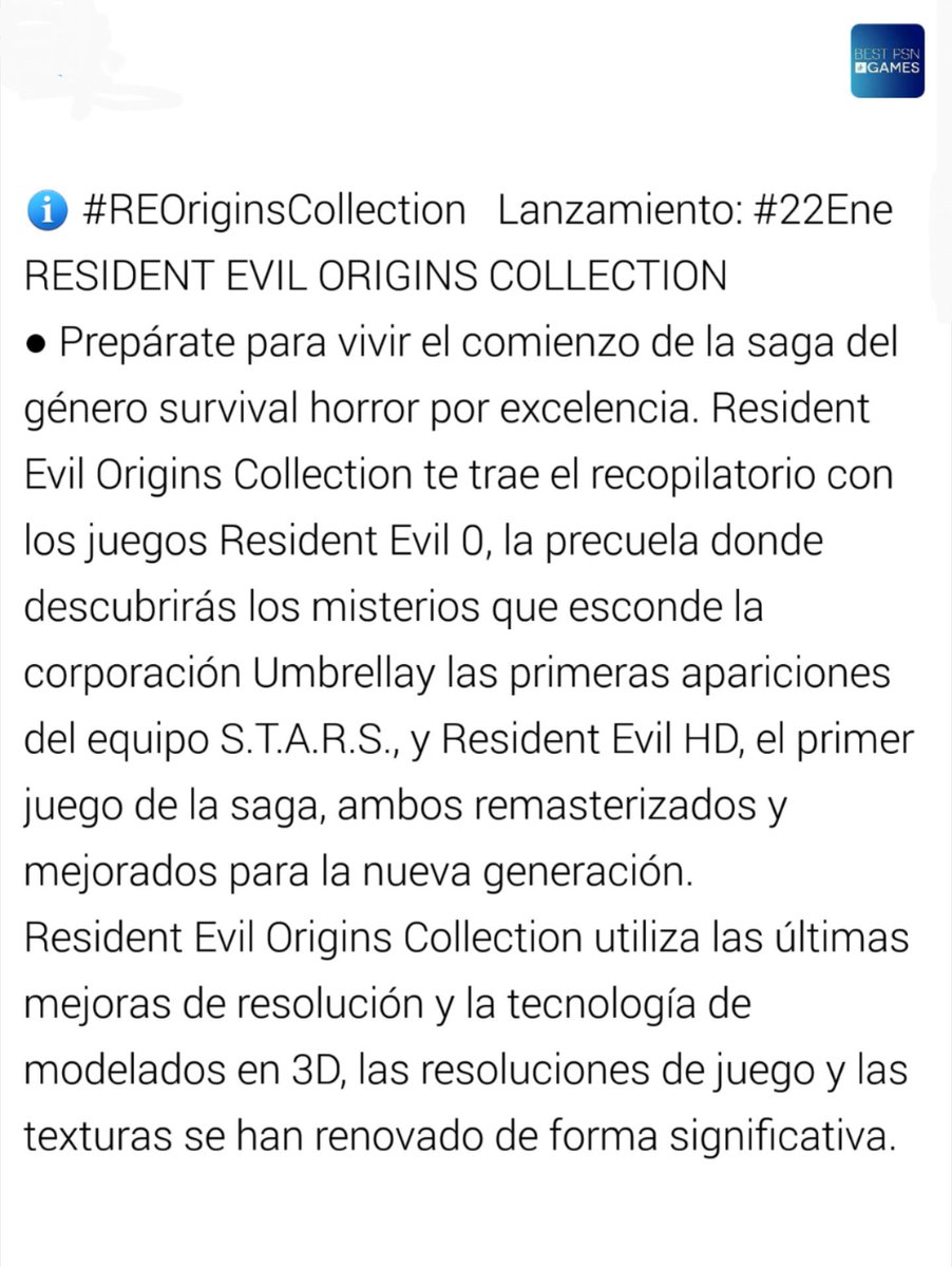 BestGripsES's tweet photo. 🔴🆕#REOriginsCollection #PS4=20€
💯%GARANTIZADO
-10%dto.usando Código:PETETE
➡#MD a @BestPSNGames
➡#WA al 601.109.073 https://t.co/qg55fOtQd2