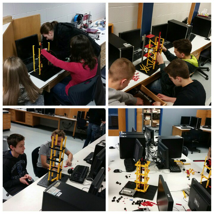 mrpaxtontech's tweet photo. 8th Grade Gateway class working on their Freight Elevators today. #RoboticsUnit https://t.co/x7Ye1Wd7K8