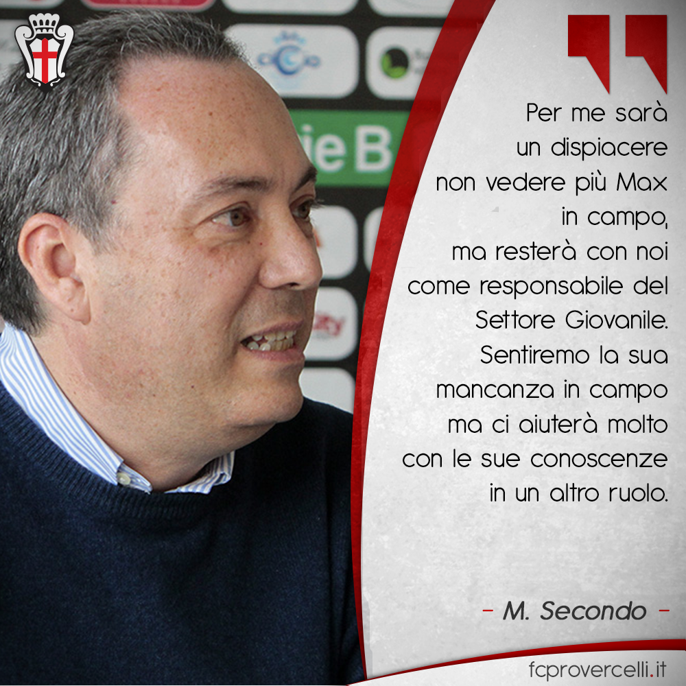 MassimoSecondo's tweet photo. In bocca al lupo a #MaxScaglia per il suo nuovo ruolo in @ProVercelli1892. Leggi @magica_pro https://t.co/5SPyxzGksd https://t.co/RszPcEWHks