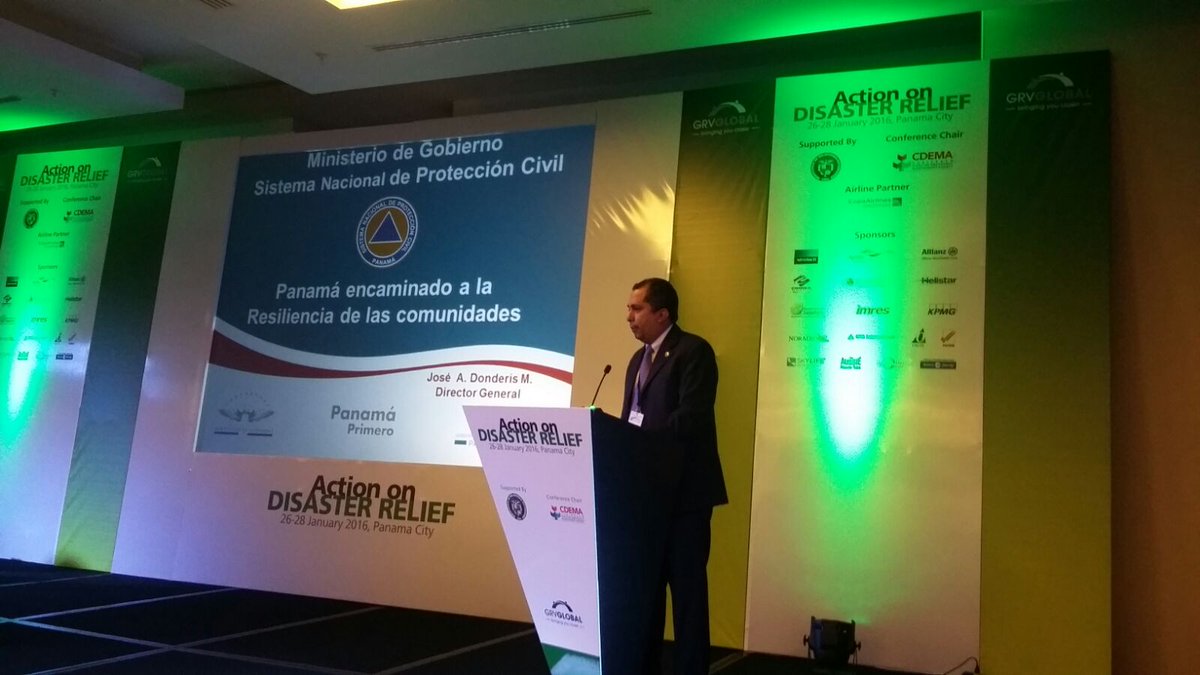 Sinaproc_Panama's tweet photo. Panamá presente en el #ActionOnDisasterRelief a través de nuestro DG @donderisja #GRVGlobal https://t.co/YBX0FVovqi