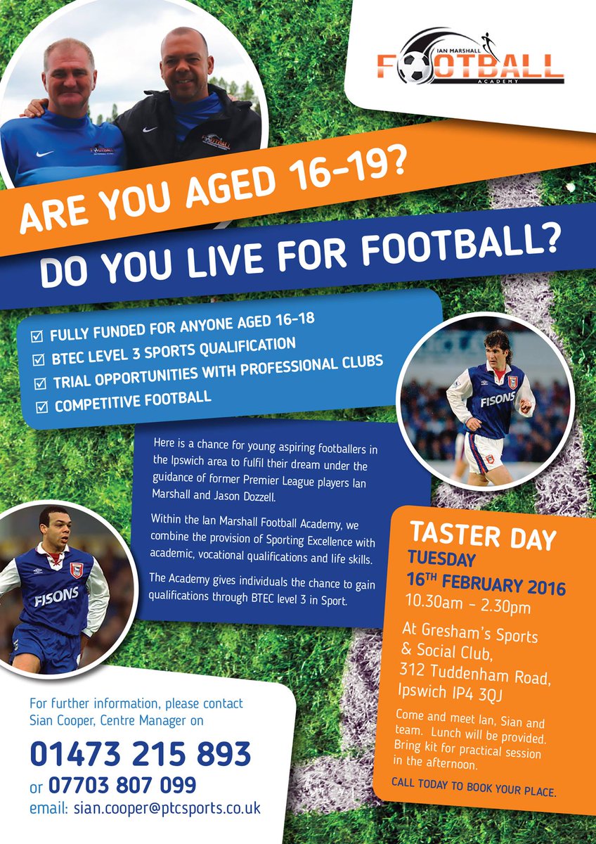 IMFootball_UK's tweet photo. a fantastic opportunity for aspiring sport students  @WestbourneA @IpswichAcademy @ChantryAcad @StowuplandHigh https://t.co/pphRhhvh8E
