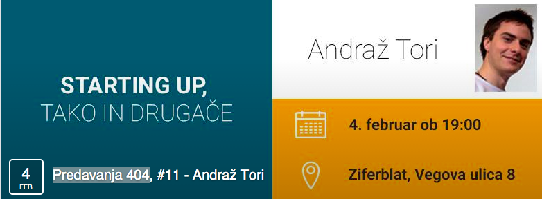 InternetWeekLJ's tweet photo. Kje bo svojo zgodbo delil @andraztori? Na predavanju @zavod404 v @Ziferblat_LJ -- https://t.co/eVVXz8MI28 https://t.co/N0ZfBV9vps