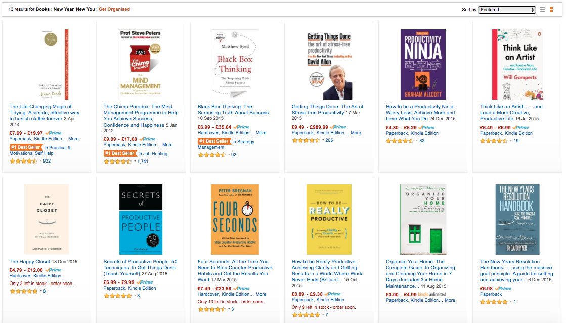 GraceMarshall's tweet photo. Well look at that. @Amazon's New Year, New You: Get Organised recommendations. In good company! #REALLYproductive https://t.co/LTkwq9wyMu