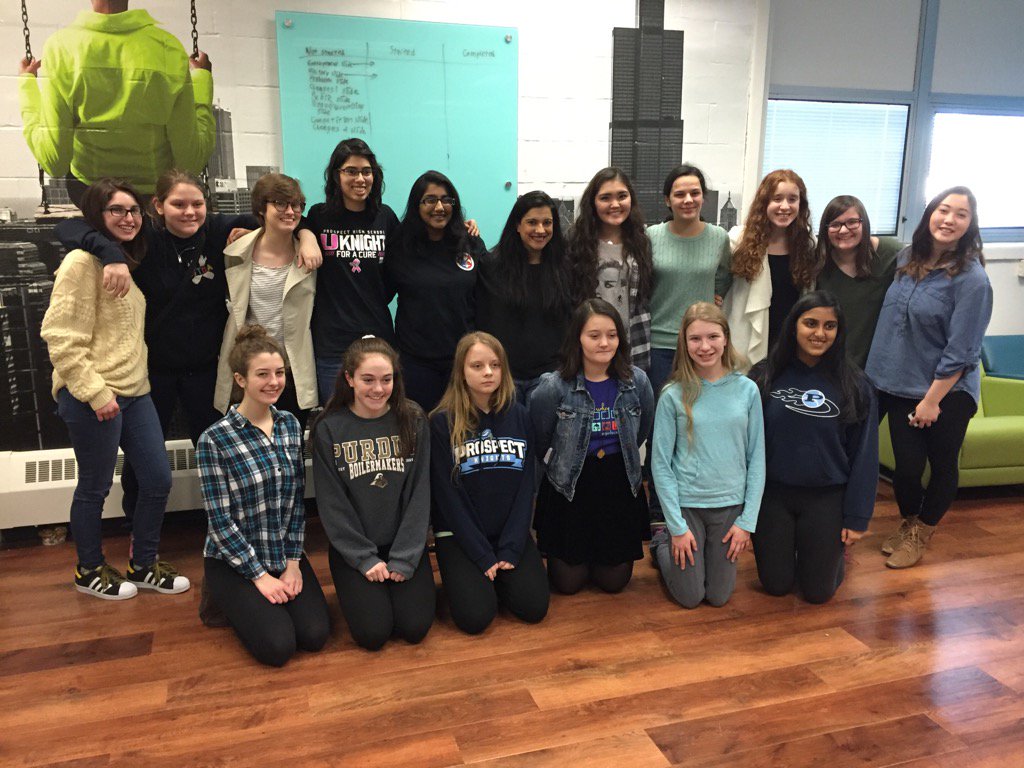 PHSComputerGuy's tweet image. Girls Who Cide founder and CEO visited Prospect Wednesday to talk with the girls. @KnightsofPHS