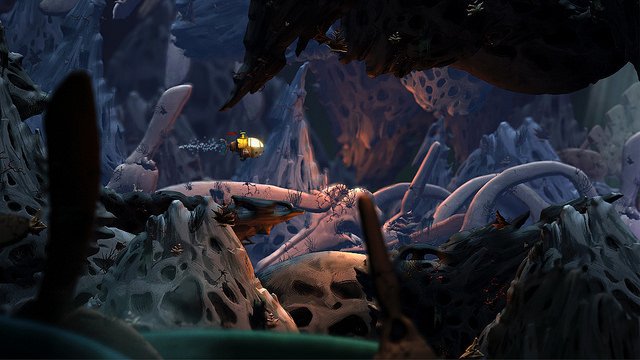 PlayStation's tweet image. Underwater journey Song of the Deep coming to PS4 this summer: bit.ly/1nqoqlS Developed by @insomniacgames