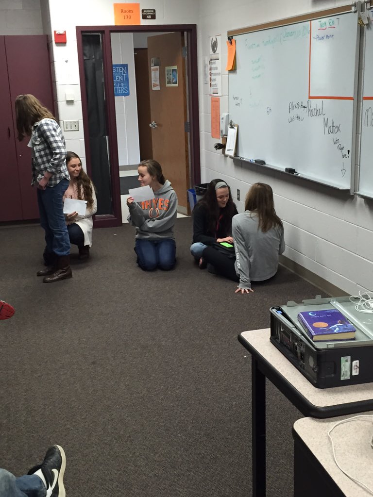 DCS_Level's tweet image. Tech Ed class with no network. Students create a skit about a technology scenario, such as writing /executing Code.