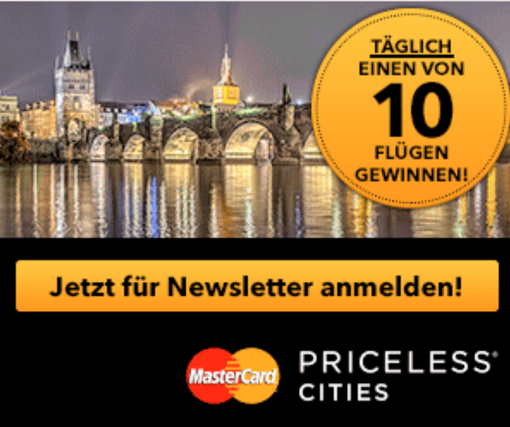 Täglich 1 von 10 Flügen gewinnen bei #Mastercard:
goo.gl/7wqehW
#gewinnspiel #tipp