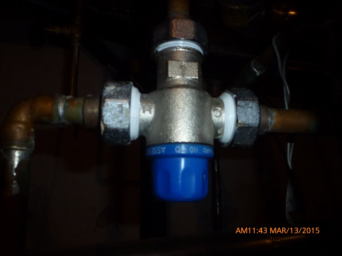 KeyHomeInspects's tweet image. What's this on my hot water tank? It's a thermostatic mixing valve, it regulates water temps to prevent get'n burned