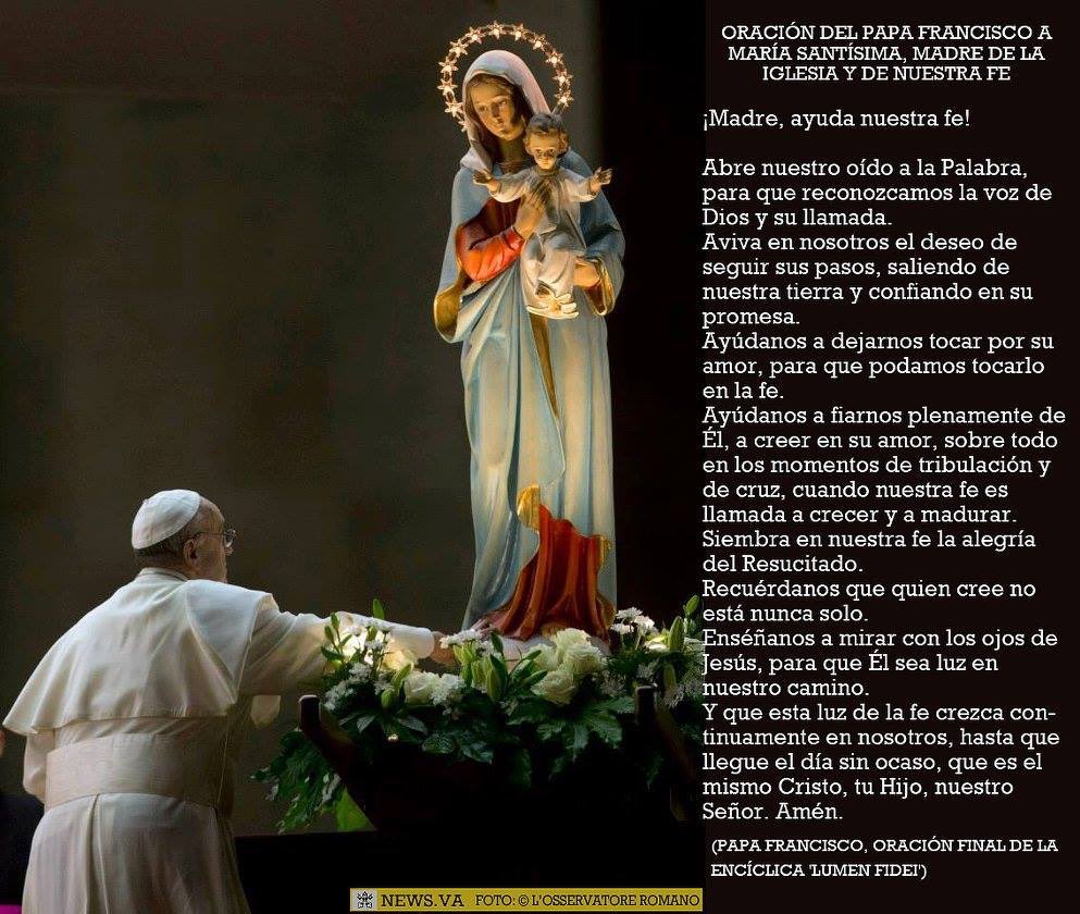marthabtz's tweet photo. Oración del Papa Francisco a María Santísima, Madre de la Iglesia y de nuestra Fe. https://t.co/Byo8EmNiZX
