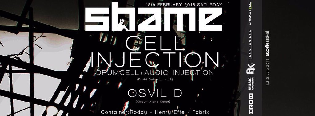 davidetessaroVR's tweet photo. CELL INJECTION @ShameClubbing  13/02/2016. LISTA K-ROD. #party #verona #italia #techno #drumcell #audioinjection https://t.co/fQdVUuP8Xz