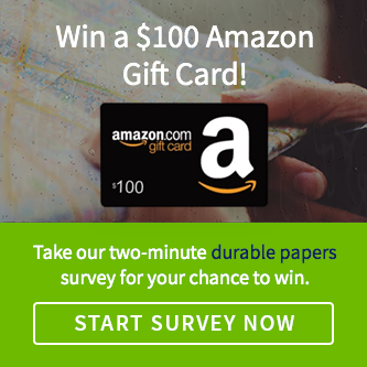 Answer 11 Qs about durable paper, potentially win a $100 Amazon gift card.  hubs.ly/H01-1750 #printing