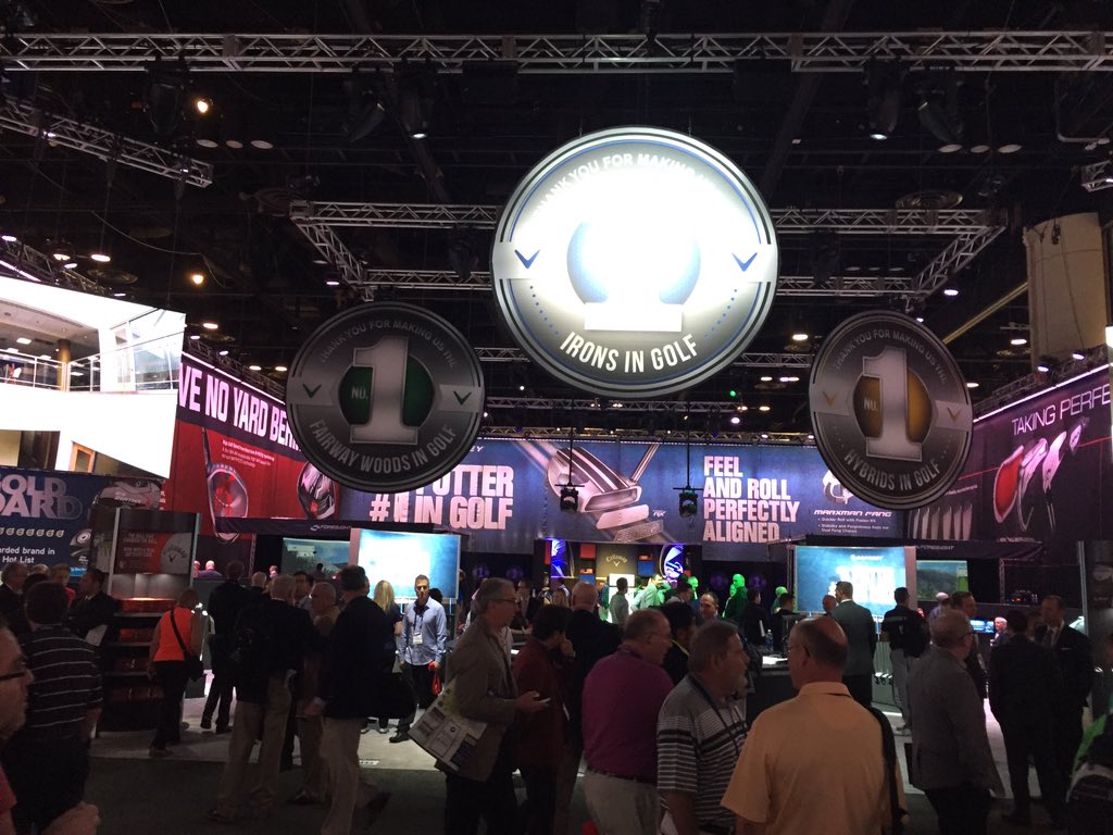 Savage_Titleist's tweet photo. The @CallawayGolf stand is too big to capture in one picture #PGAShowProblems https://t.co/QFljEWo1sR