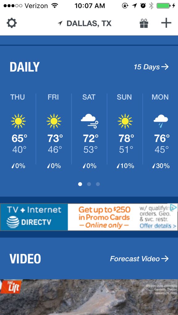 weekend forecast. I LOVE THIS PLACE. #nosnow #70degreesinfebruary