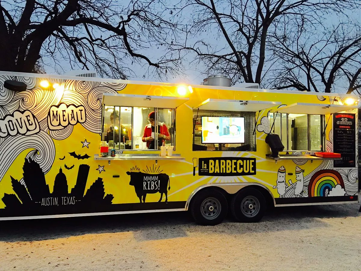 TheRIGBBQ's tweet photo. Behold La Barbecue’s New Bright Weird Yellow Trailer https://t.co/joxdgxwHAO via @EaterAustin https://t.co/4ACFxArJBb