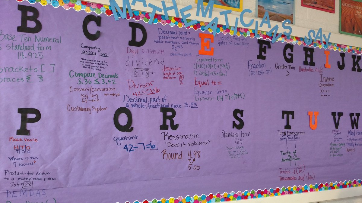 chriscartermath's tweet photo. Loving this 5th grade word wall concept at Bessemer Elem. #SERegion #BessemerElem https://t.co/4UvPxJ6K57