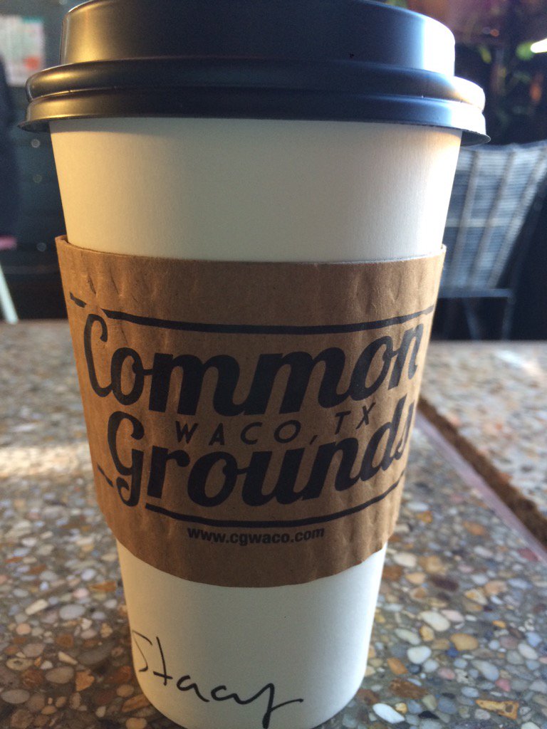 Pre-masterclass Latte. Common Grounds in Waco is awesome!